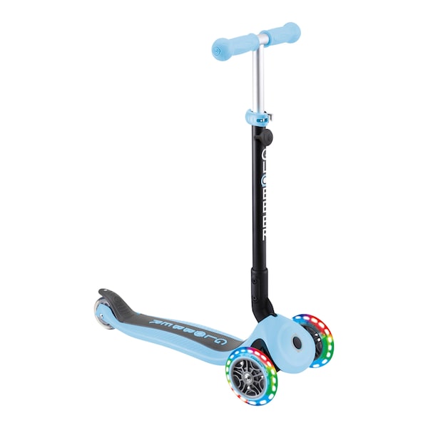 babywalz Globber3in1 Scooter Go-Up mit Leuchtrollen pastellblau Auslauf