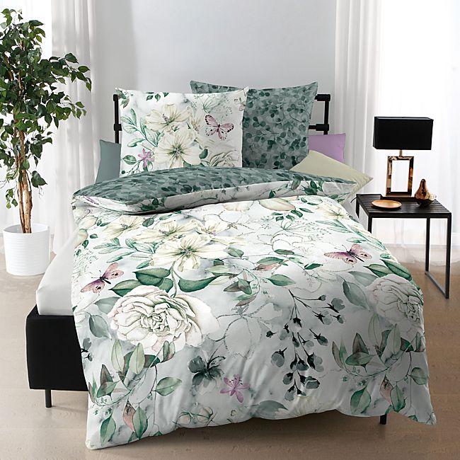 babybutt Kaeppel Mako-Satin Wendebettwäsche "Green Garden" Zeitbegrenzte Promotion