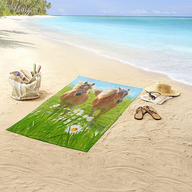 babybutt Good Morning Polyvelours Strandtuch "Horses" Bis zu 50% Rabatt