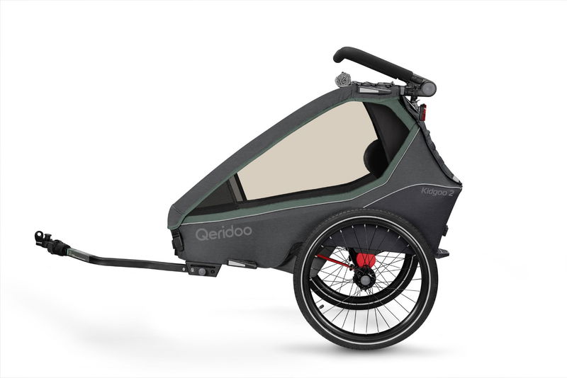﻿babyonlineshop Qeridoo Kidgoo 2 Fahrradanhänger Ivy Green mit Joggerfunktion 2023 Letzte 3 Tage