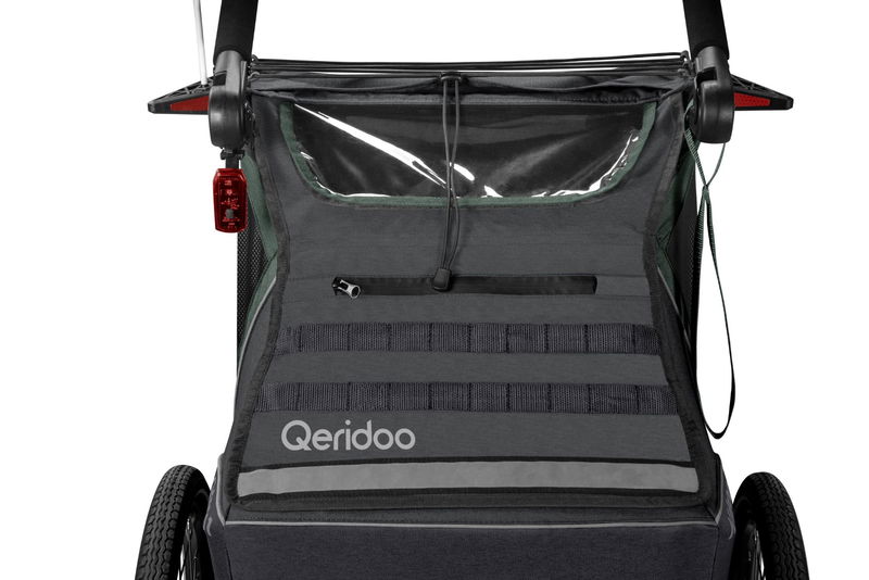﻿babyonlineshop Qeridoo Kidgoo 2 Fahrradanhänger Ivy Green mit Joggerfunktion 2023 Letzte 3 Tage