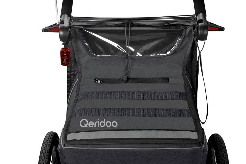 babyonlineshop Qeridoo Kidgoo 2 Fahrradanhänger Steel Grey mit Joggerfunktion 2023 Bis zu 50% Rabatt