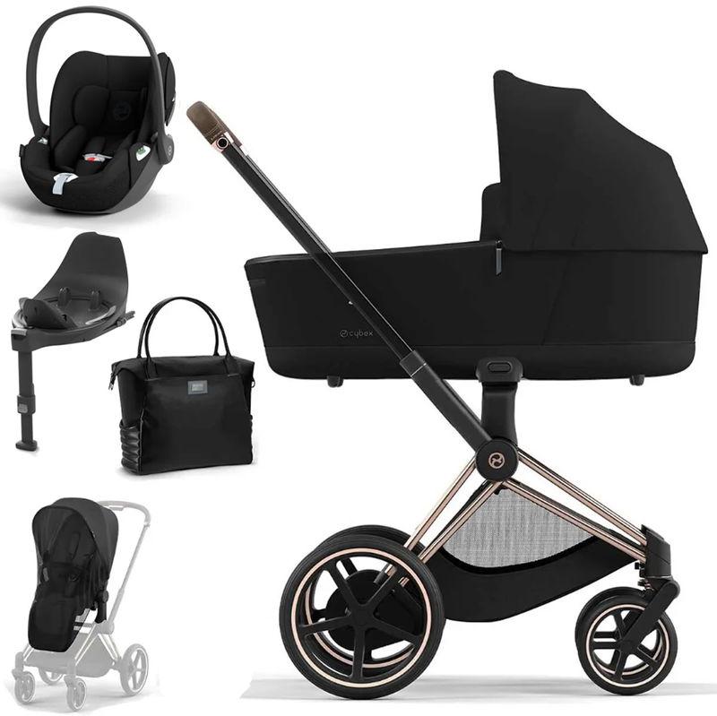 babyonlineshop CYBEX e-PRIAM Kinderwagen Sepia Black Bundle New Generation inkl. 8 Zubehörartikel Discount Store für neue Produkte