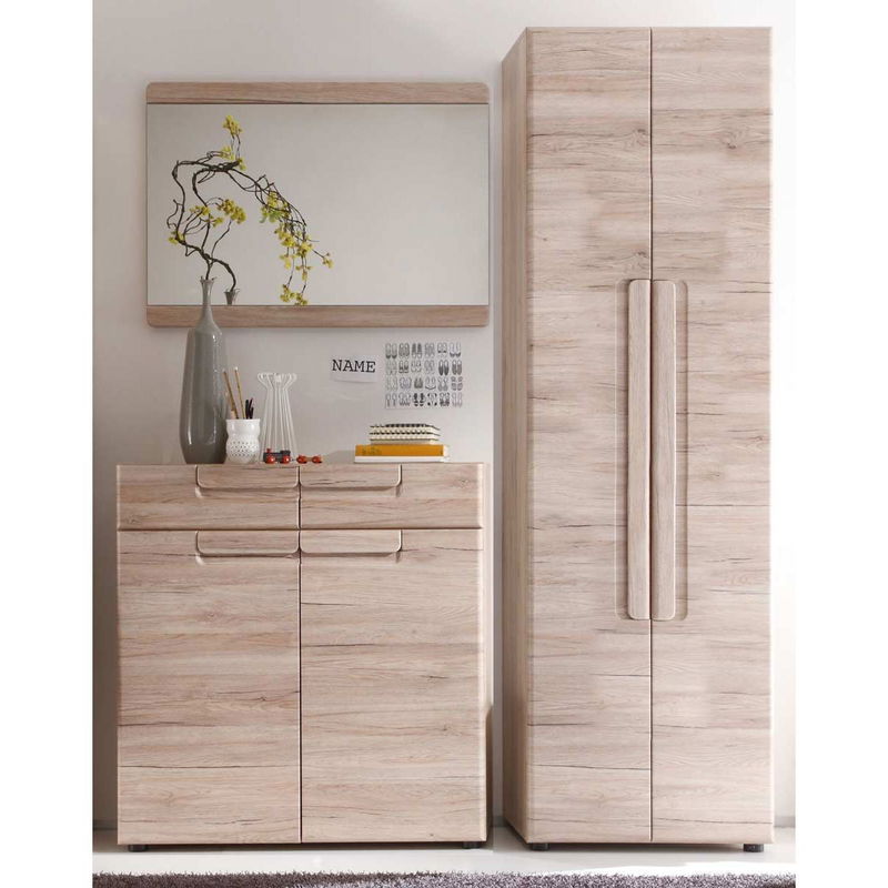 babyonlineshop trendteam Malea Garderobe 170x188x38 cm Eiche San Remo Hell Große Rabatte
