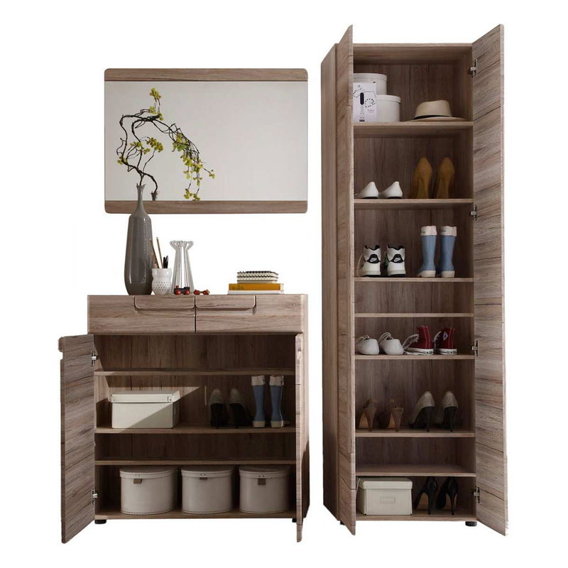 babyonlineshop trendteam Malea Garderobe 170x188x38 cm Eiche San Remo Hell Große Rabatte