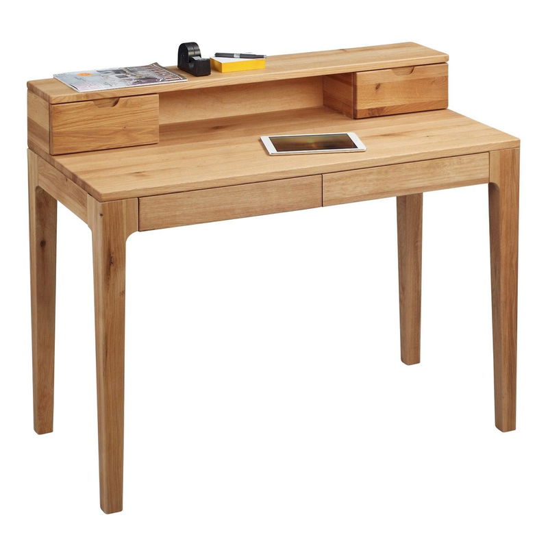babyonlineshop HomeTrends4You Schreibtisch Oskar Wildeiche massiv mit 4 Schubladen Wochenangebot