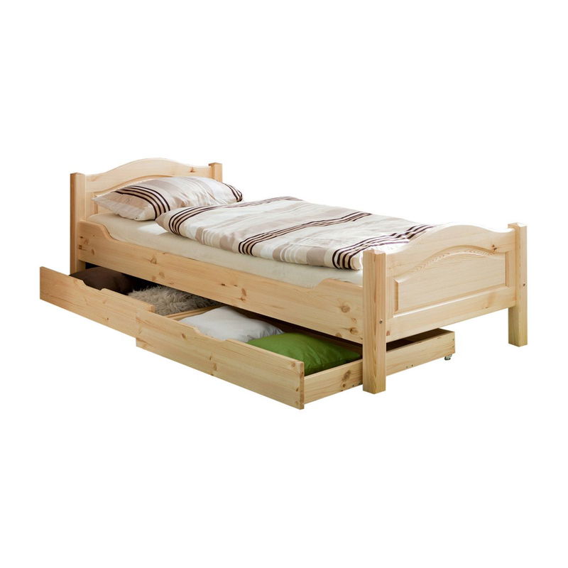 babyonlineshop Ticaa Rita Einzelbett Kiefer Natur 90 x 200 cm Massivholz Bis zu 60% Rabatt