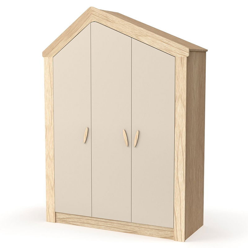 babyonlineshop Nature Kid My House Kinderzimmer natur/grau 5-teilig mit Hausbett Nur für heute