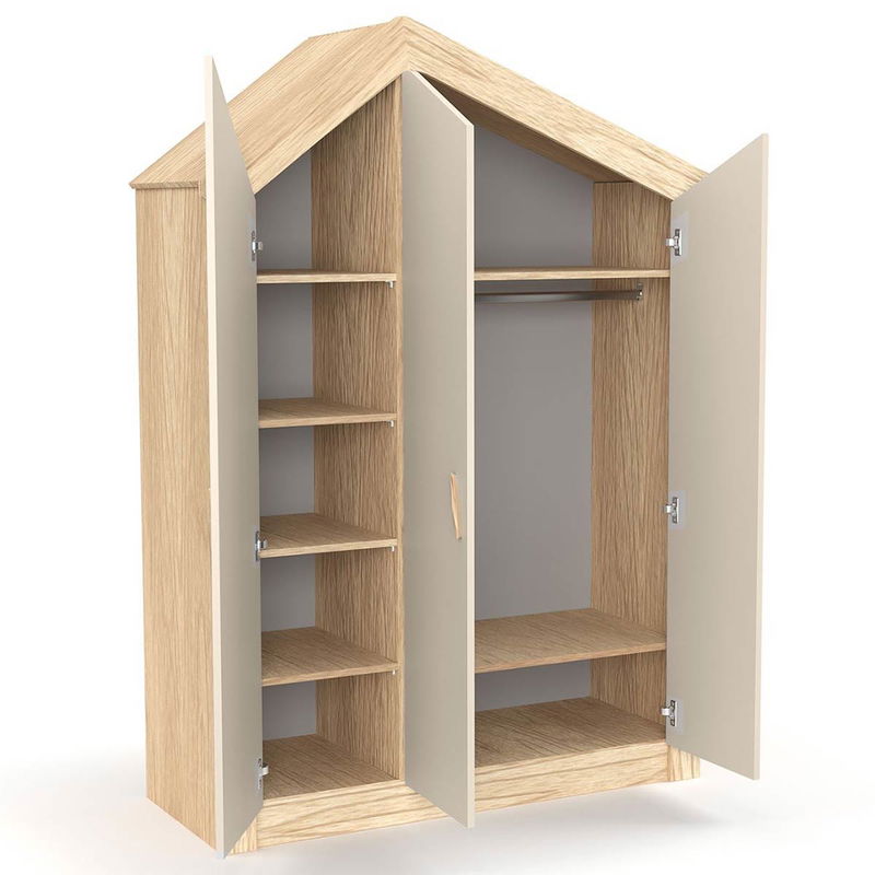 babyonlineshop Nature Kid My House Kinderzimmer natur/grau 5-teilig mit Etagenbett Nur noch ein Tag übrig