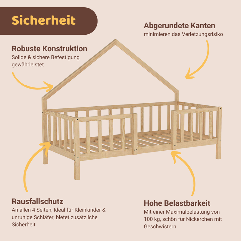 babyonlineshop Artkid William Hausbett natur 90 x 200 cm Clearance-Verkauf