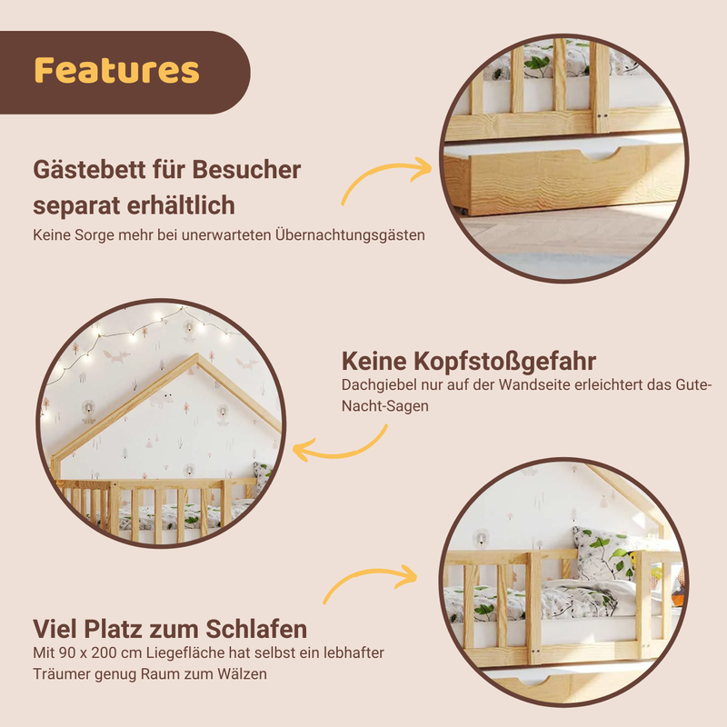 babyonlineshop Artkid William Hausbett natur 90 x 200 cm Clearance-Verkauf