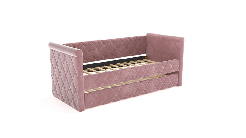 babyonlineshop Nature Kid Vilena Sofabett Velour rosa 90 x 200 cm Fabrikladen