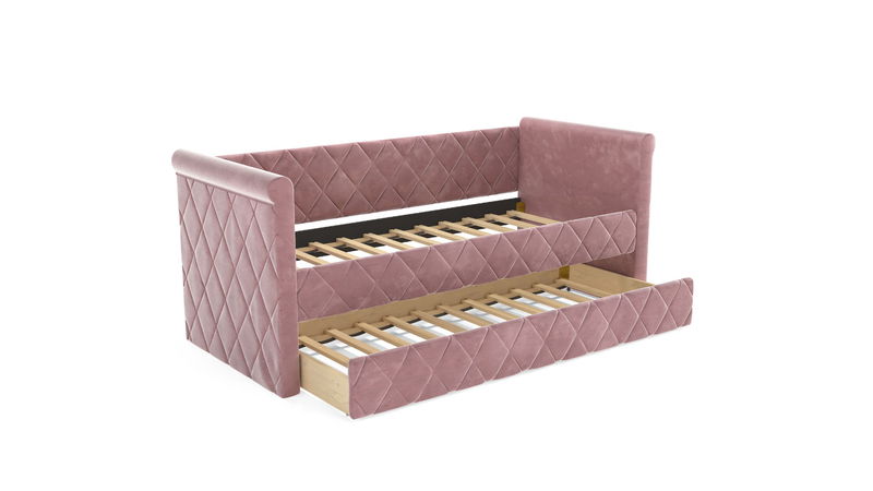 babyonlineshop Nature Kid Vilena Sofabett Velour rosa 90 x 200 cm Fabrikladen