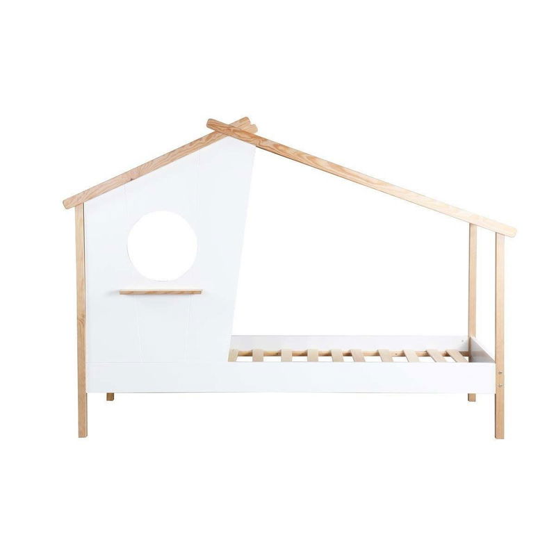 babyonlineshop Nature Kid Sam Hausbett weiß Kiefer Liegefläche 90 x 200 cm 2025