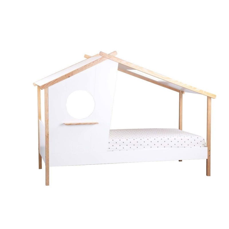 babyonlineshop Nature Kid Sam Hausbett weiß Kiefer Liegefläche 90 x 200 cm 2025