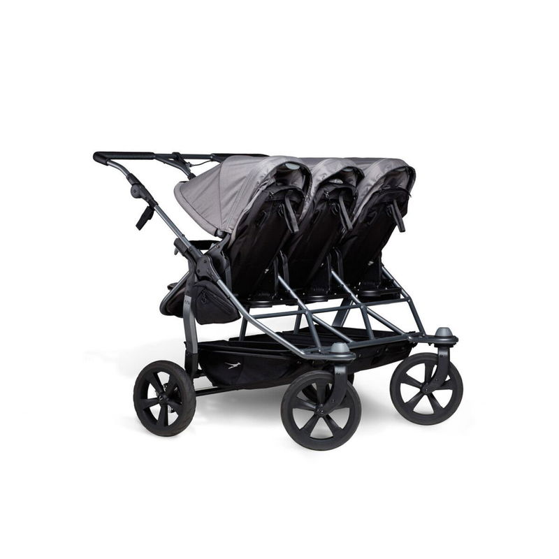 babyonlineshop tfk trio Kombi Kinderwagen grau Drillingswagen mit Luftkammerreifen im Angebot