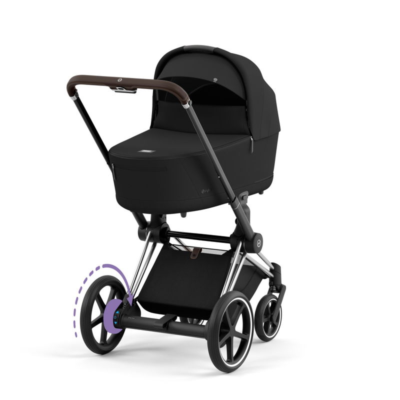 babyonlineshop CYBEX e-PRIAM Kinderwagen Sepia Black Bundle Plus New Generation inkl. Zubehörartikel Schlussverkauf