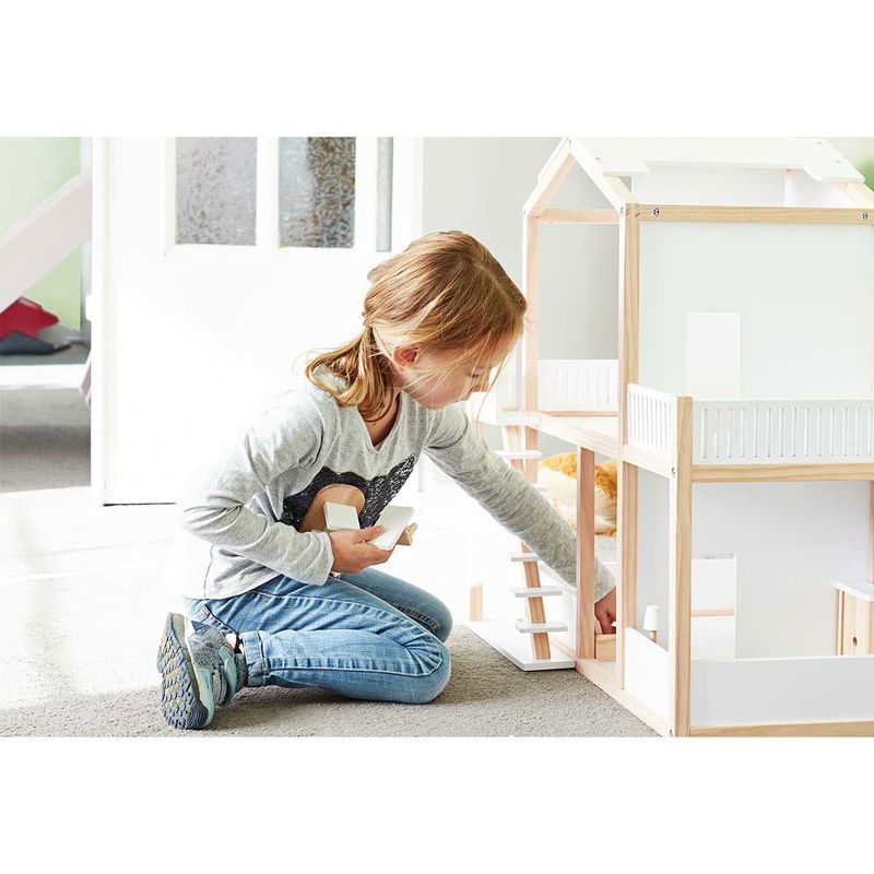 babyonlineshop Pinolino Puppenhaus Ida Kiefer und MDF weiß lackiert Tägliche Deals