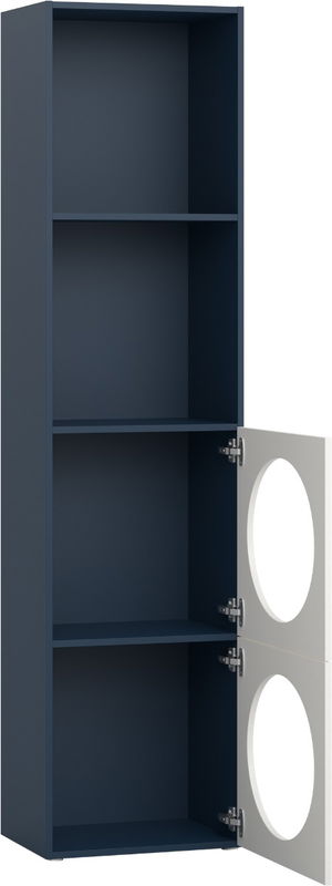 babyonlineshop Vox RELI - Bücherregal schmal mit Frontoption: 6 Gehäuse: Indigo Front: Alabasterweiß Günstiger Verkauf