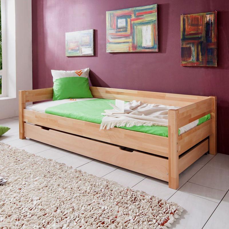 babyonlineshop Relita NIK Einzelbett Buche massiv Natur 90 x 200 cm Kostenloser Versand