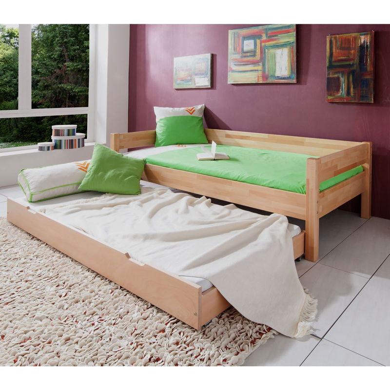 babyonlineshop Relita NIK Einzelbett Buche massiv Natur 90 x 200 cm Kostenloser Versand
