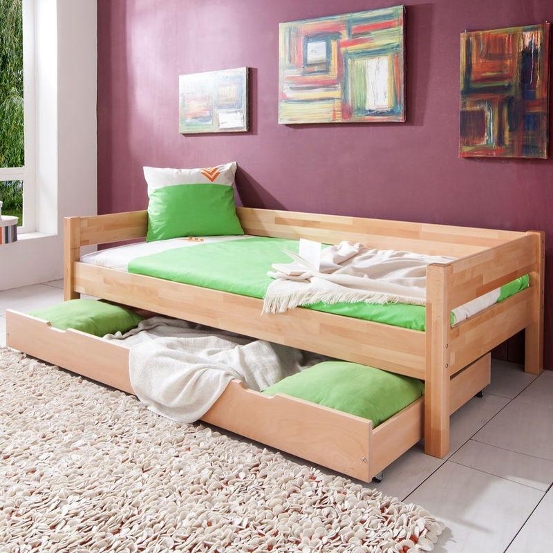 babyonlineshop Relita NIK Einzelbett Buche massiv Natur 90 x 200 cm Kostenloser Versand