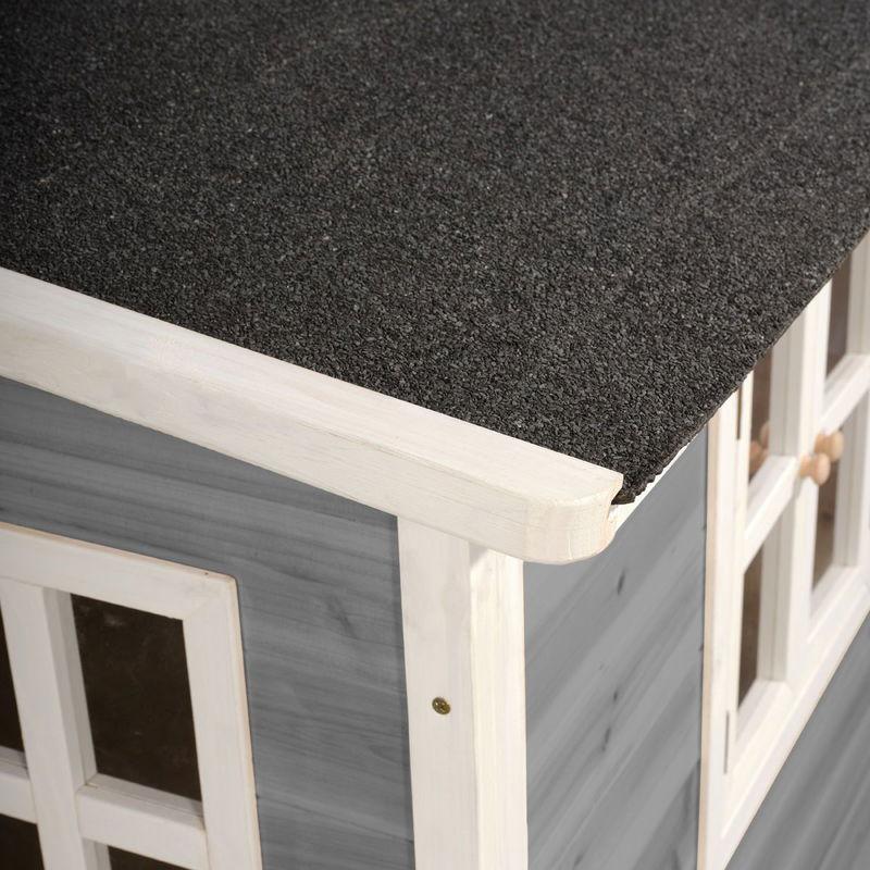 babyonlineshop EXIT Loft 150 Holzspielhaus - grau klares Design - mit Anbau Fabrik Onlineshop