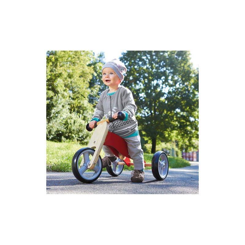 babyonlineshop Pinolino Mini-Laufdreirad Charlie rot/natur Birke massiv klar und rot lackiert - zum Toppreis Online Shopping