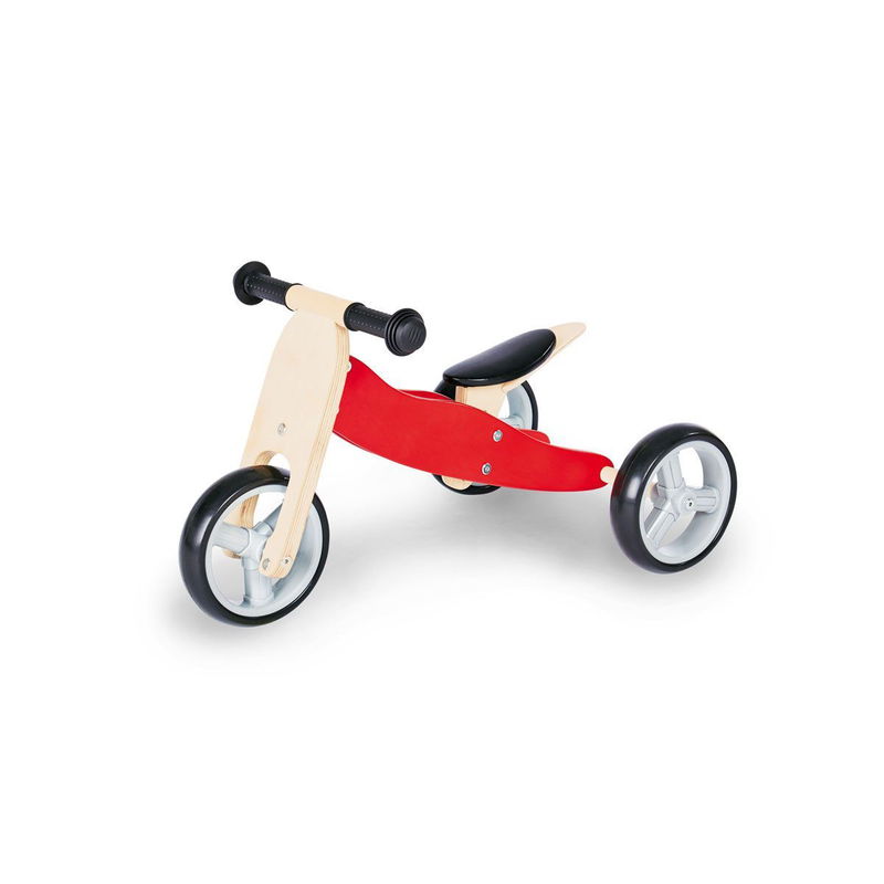 babyonlineshop Pinolino Mini-Laufdreirad Charlie rot/natur Birke massiv klar und rot lackiert - zum Toppreis Online Shopping
