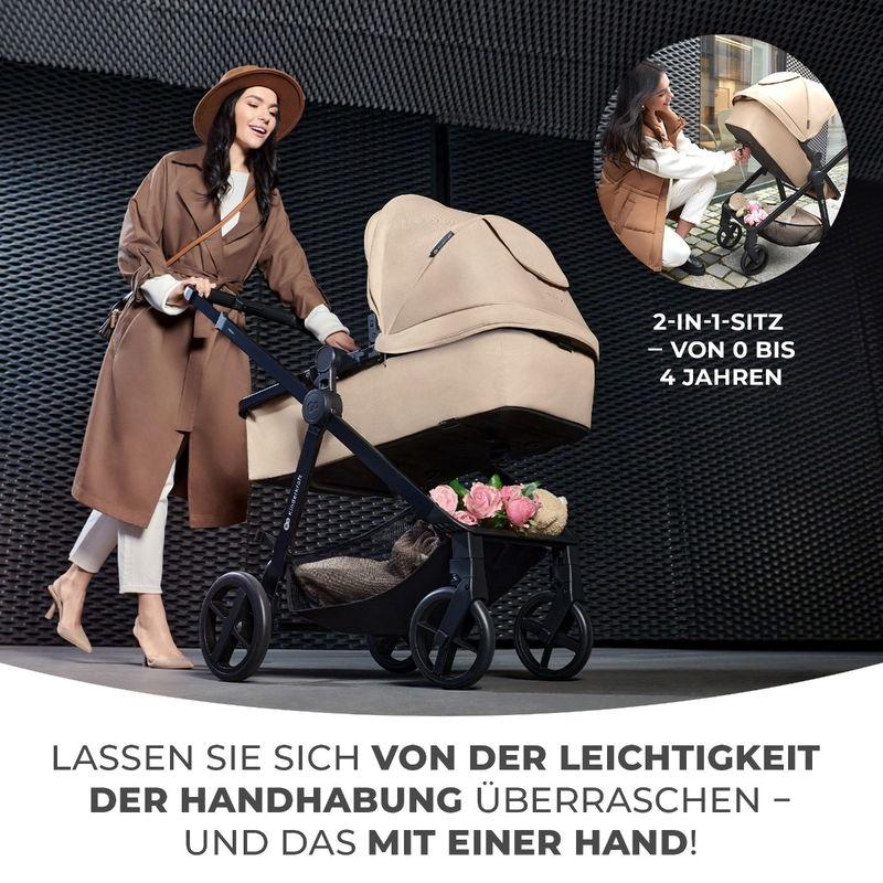 babyonlineshop Kinderkraft Kinderwagen 4in1 NEWLY Mink Pro classic black + base Letzte 3 Tage