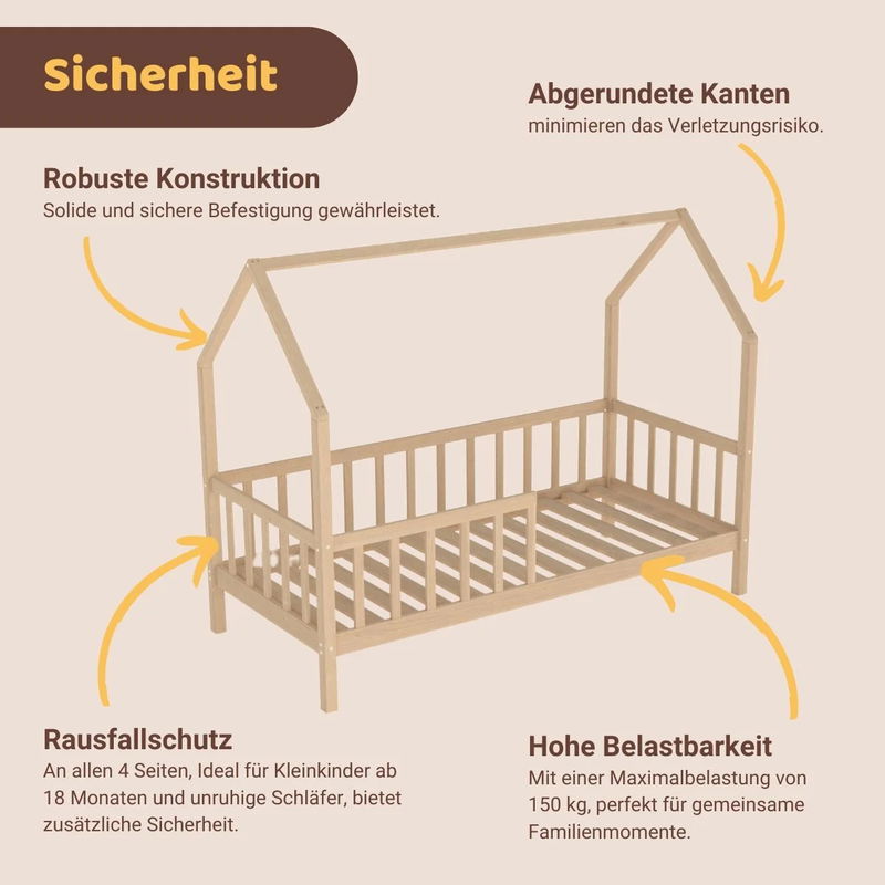 babyonlineshop Artkid Benni Hausbett Natur 90 x 200 cm Bis zu 65% Rabatt