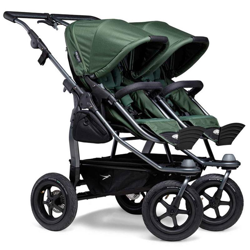 babyonlineshop tfk duo Kombi Kinderwagen olive Zwillingswagen mit Luftrad-Set Nur für heute