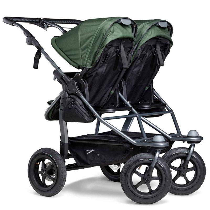 babyonlineshop tfk duo Kombi Kinderwagen olive Zwillingswagen mit Luftrad-Set Nur für heute