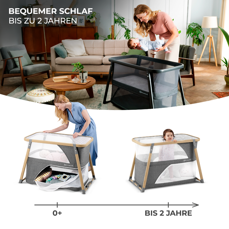 babyonlineshop Kinderkraft Sofi Kinderbett 4in1 – Stubenbett Reisebett Laufgitter Wiege Großer Ausverkauf