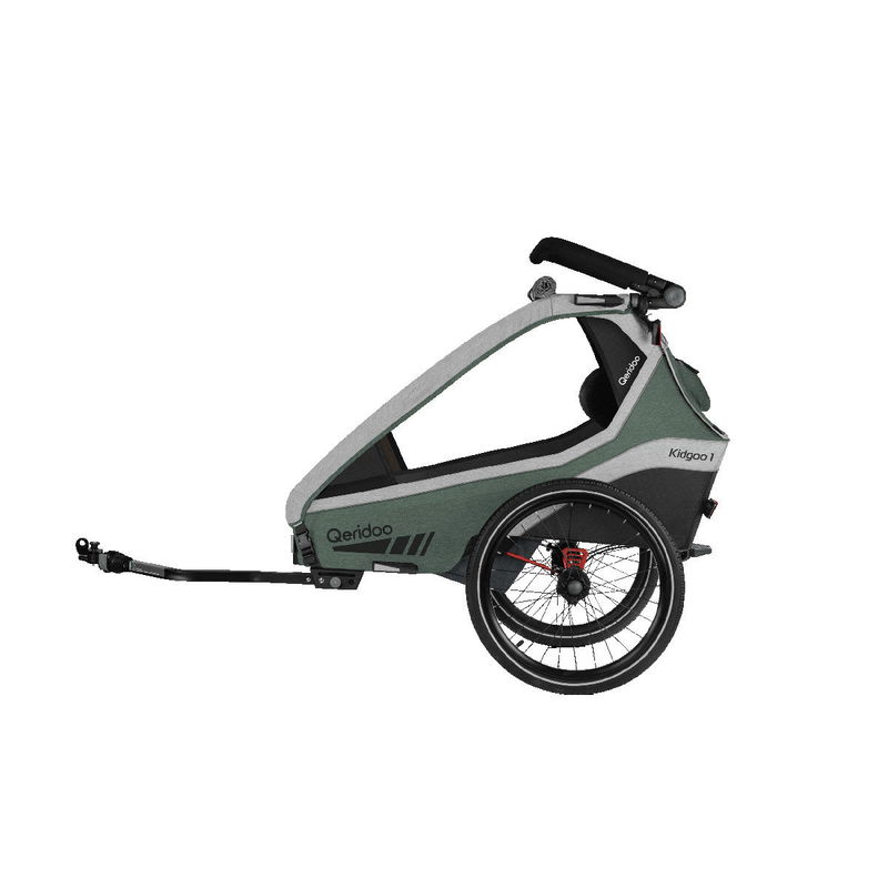 babyonlineshop Qeridoo Kidgoo 1 Fahrradanhänger Ivy Green mit Joggerfunktion JETZT KAUFEN