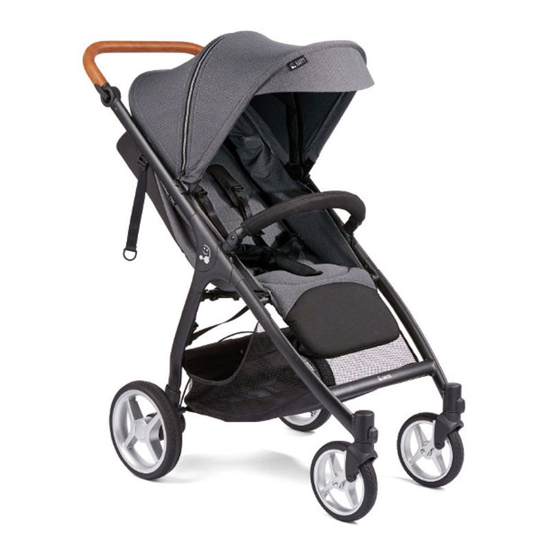 babyonlineshop Gesslein Smiloo Happy+ Buggy steel grey Gestell schwarz mit Cognac Griff 50% Rabatt mit kostenlosem Versand