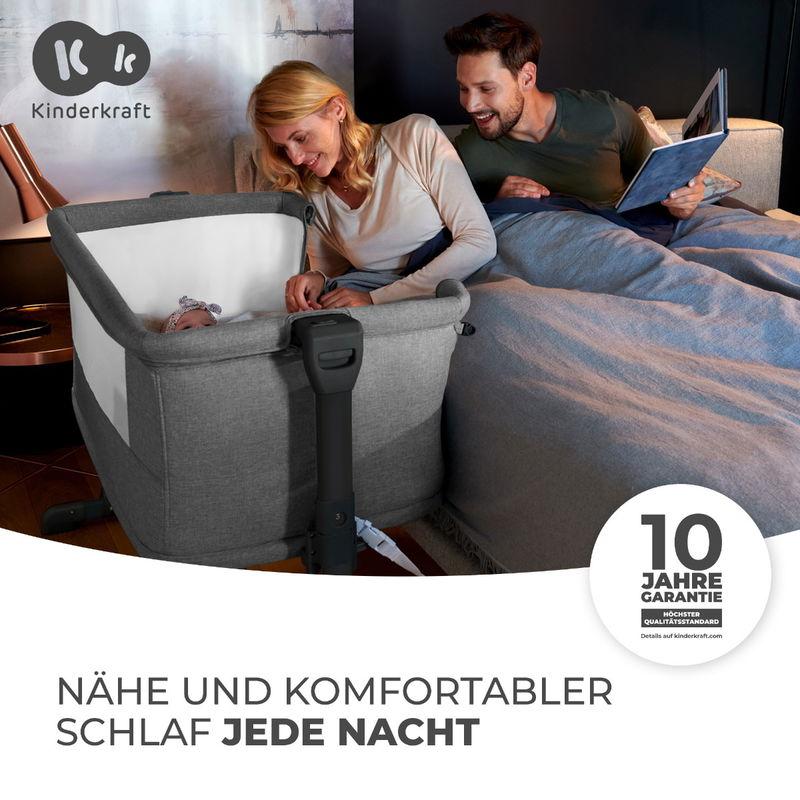 babyonlineshop Kinderkraft Beistellbett NESTE GROW grey melange Online Shopping