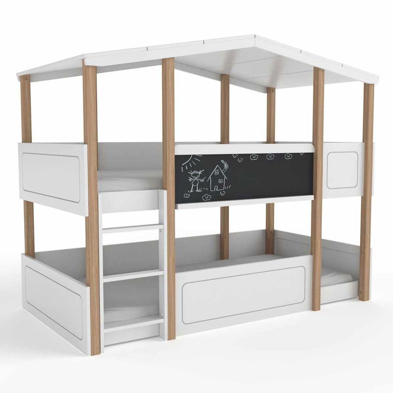 babyonlineshop Nature Kid Cory Etagenbett weiß Kiefer Liegefläche 90 x 200 cm Saisonschlussverkauf