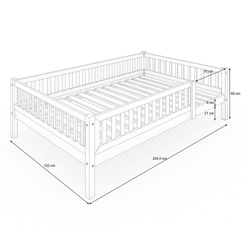 babyonlineshop Nature Kid Lilly Einzelbett weiß 120x200 cm Jubiläumsangebot