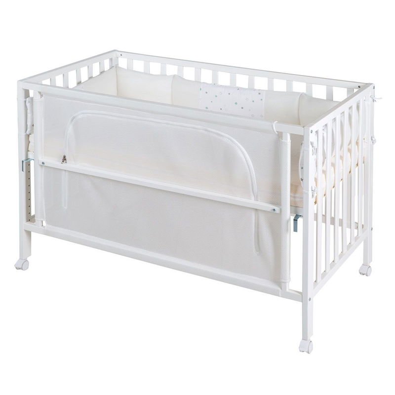 babyonlineshop Roba Room Bed safe asleep® Sternenzauber - Weiß inkl. Nestchen Air Matratze & Schlafsack Easy Air Top Angebot