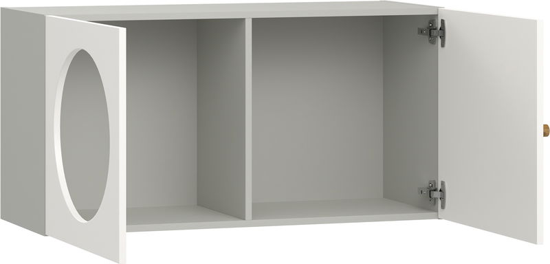 babyonlineshop Vox RELI - Wandregal breit mit Frontoptionen: 2 Griff: Eiche Gehäuse: Grau Front: Alabasterweiß Exklusive Angebote