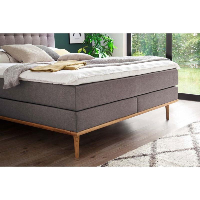 babyonlineshop Meise Möbel Massello Boxspringbett 180 x 200 cm taupe Stoff - inklusive Lieferung Tiefpreis