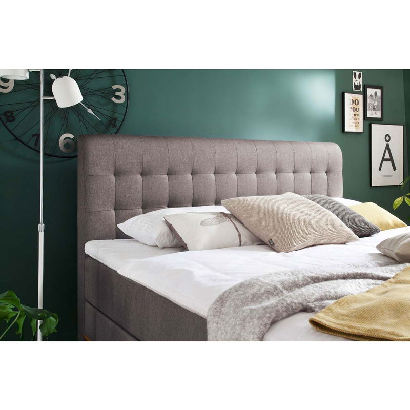 babyonlineshop Meise Möbel Massello Boxspringbett 180 x 200 cm taupe Stoff - inklusive Lieferung Tiefpreis