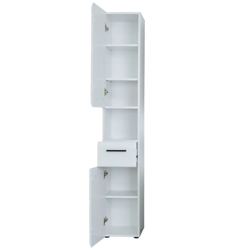 babyonlineshop trendteam Skin Hochschrank offenes Fach Weiß Hochglanz Letzter Tag
