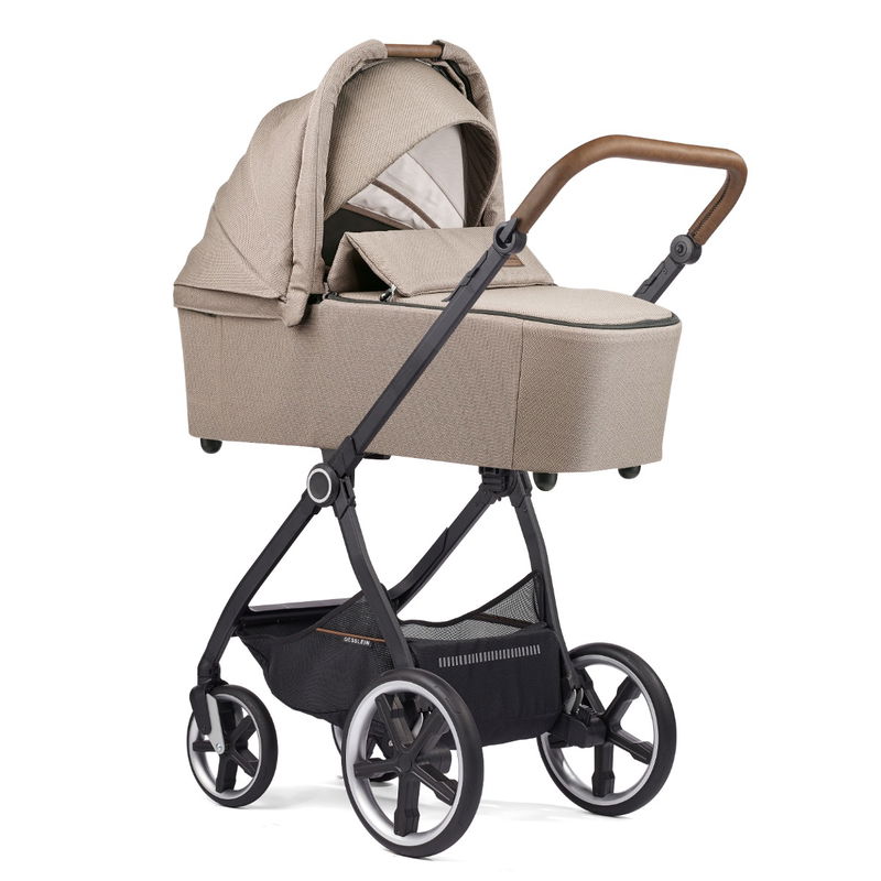 babyonlineshop Gesslein INDY M2 Swing Kinderwagen Gestell schwarz mit Panorama Lyx Babywanne Farbe wählbar Kostenloser Versand