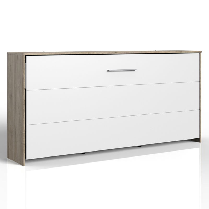 babyonlineshop Wimex Juist Klappbett horizontal 90 x 200 cm Weiß/San Remo-Eiche Dekor Saisonschlussverkauf
