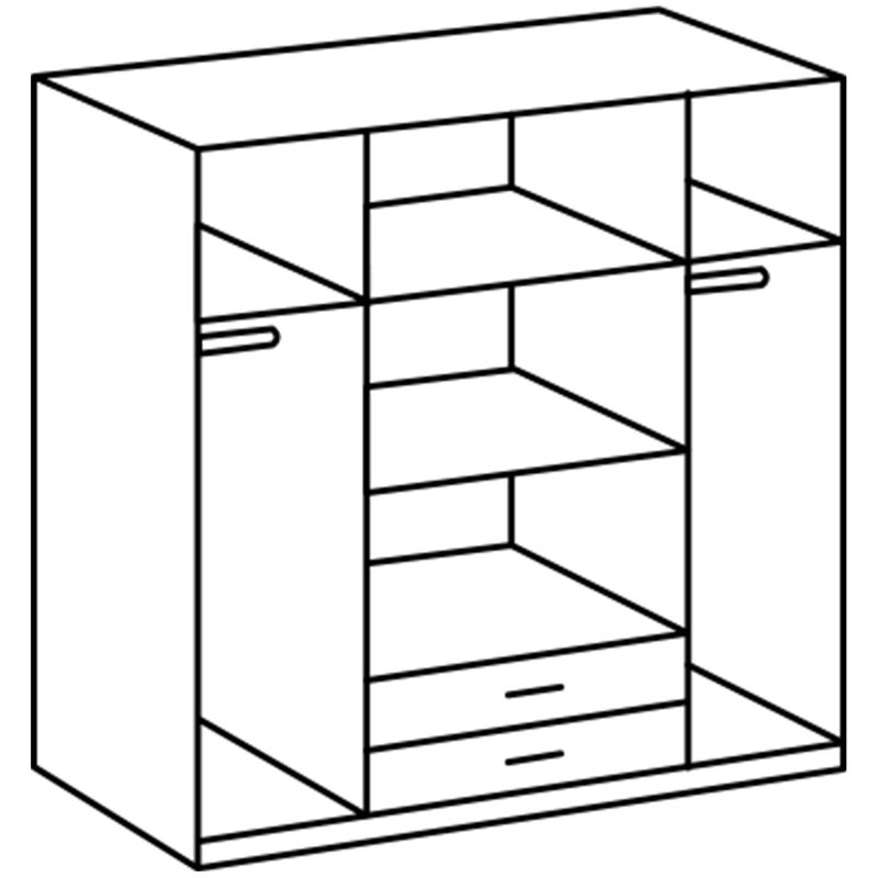 babyonlineshop Wimex Cork Kleiderschrank 180 cm 2 Spiegel Plankeneiche Dekor/Graphit Cyber Monday