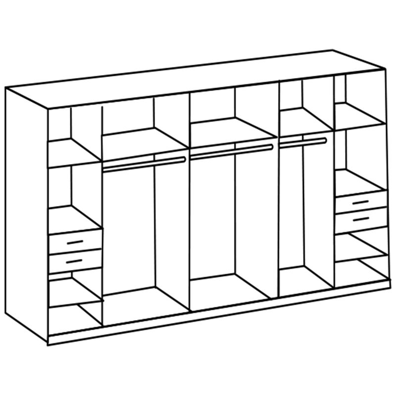 babyonlineshop Wimex Vegas Kleiderschrank 3 Spiegel 313 cm Graphit Große Rabatte