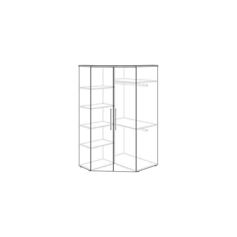 babyonlineshop Paidi Oscar Eck-Kleiderschrank 2T kreideweiß/Eiche-Nebraska Fabrikladen