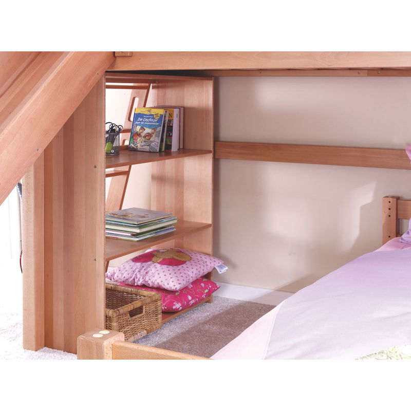 babyonlineshop Relita SKY Etagenbett Buche massiv weiß inkl. Regal & Rutsche - zu 2 Einzelbetten umbaubar 50% Rabatt für begrenzte Zeit